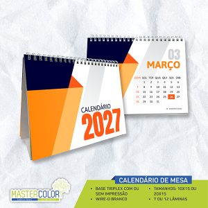Calendário de Mesa Personalizado 2026 para brinde