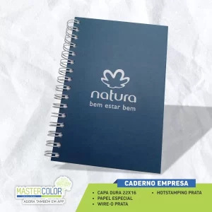 Caderno personalizado para empresas, tamanho A4 ou A5